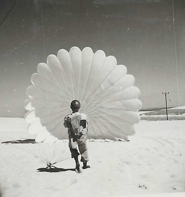 On ground with the Parachute