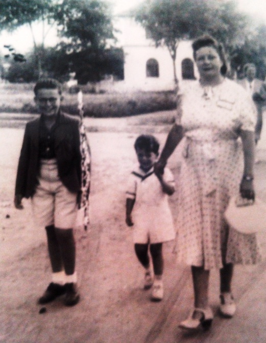 Jean Walking with Relatives