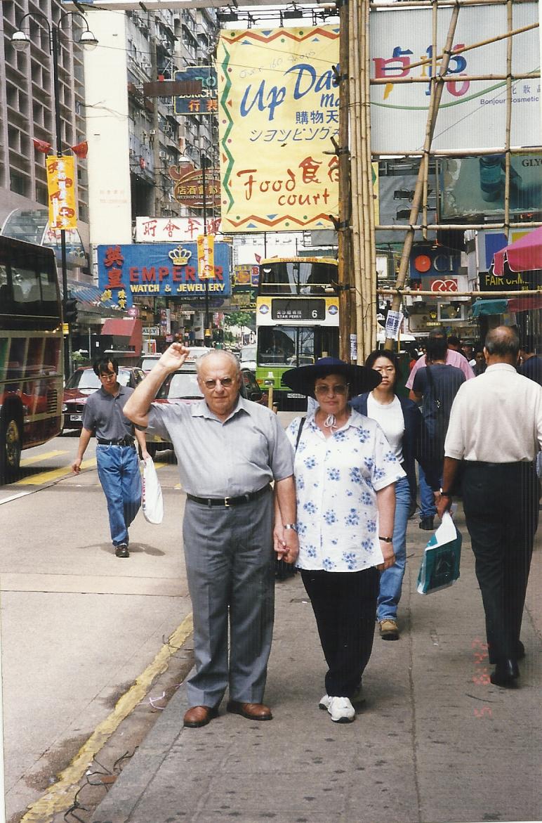 jean and Clarice on a Street in Beijing