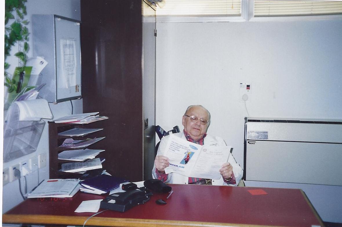 Reading in His Office at Assaf Harofeh